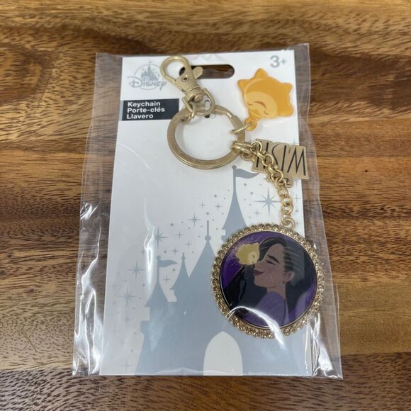 Disney Parks Disney Wish Movie Asha and Star Keychain Goldtone - Picture 2 of 6